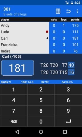 Android 用 Darts Scoreboard
