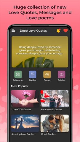 Deep Love Quotes and Messages для Android — скриншот 1