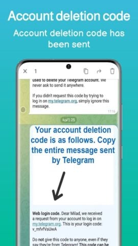 Hapus akun (untuk Telegram) untuk Android