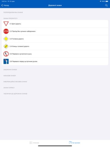 Дорожные знаки Украины: ПДД для iOS