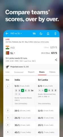 iOS 版 ESPNcricinfo – Cricket Scores