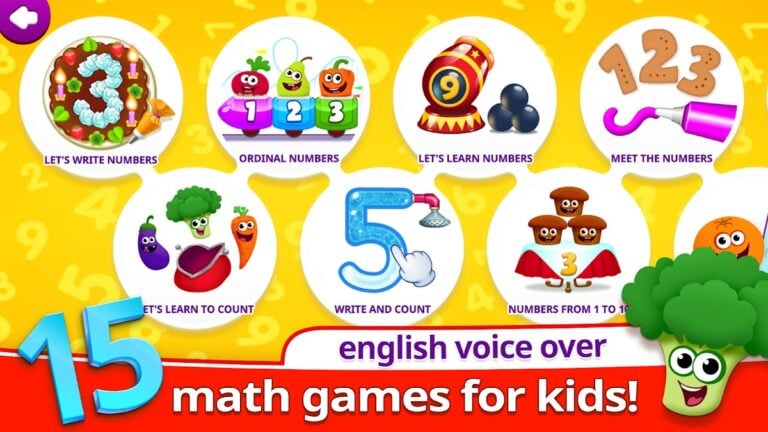 Android 版 趣味食物 123！ 兒童遊戲：寶寶學數字和趣味數學遊戲