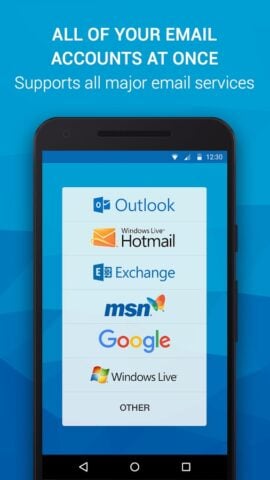 Appli de Outlook et autres pour Android