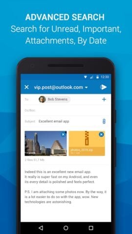 Email app de Outlook e outros para Android