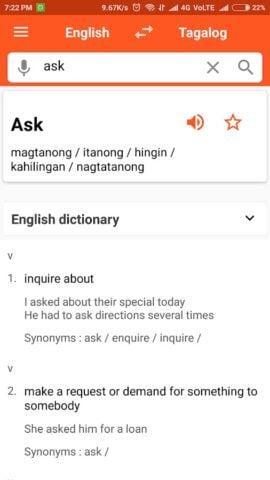 English To Tagalog Dictionary для Android