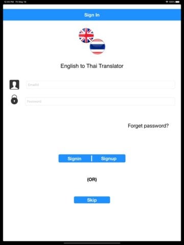 English to Thai Translator para iOS