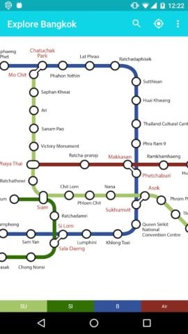 Explore Bangkok BTS & MRT map per Android