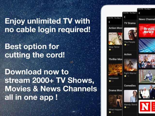 FREECABLE TV: News & TV Shows สำหรับ iOS