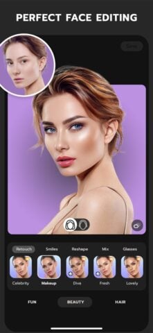 FaceLab AI: برنامج تعديل الوجه لنظام iOS