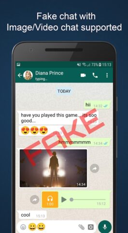 Fake Chat WhatsMock Text Prank для Android