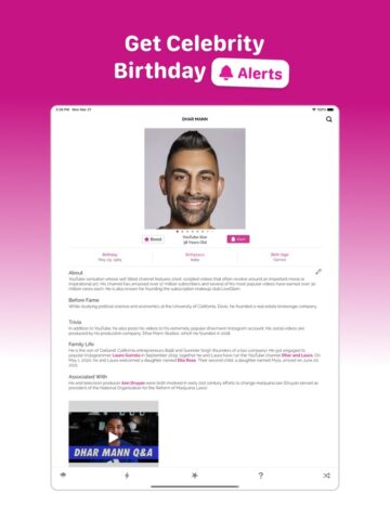 Famous Birthdays per iOS