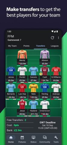 Android 用 Fantasy Football Manager (FPL)