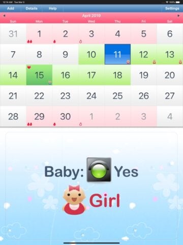 iOS 版 月經週期快速計算和精准计算排卵期