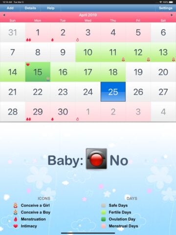 iOS 版 月經週期快速計算和精准计算排卵期