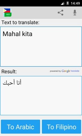 Filipino Arabic Translator per Android