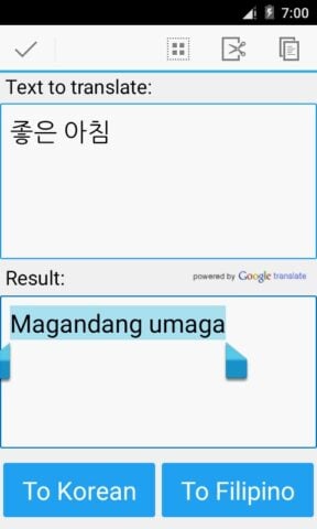 ฟิลิปปินส์เกาหลีแปล สำหรับ Android
