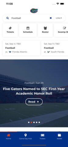 Florida Gators per iOS