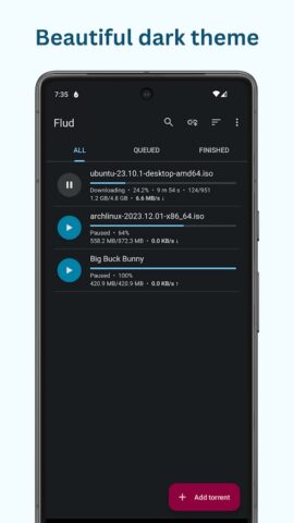 Flud – Torrent Downloader لنظام Android