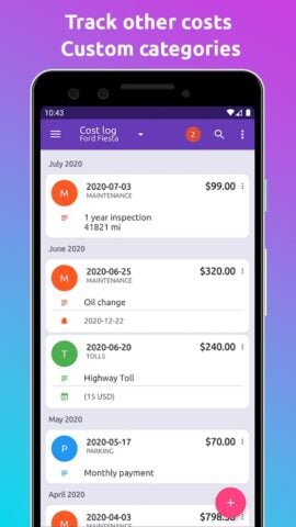 Android 版 Fuelio：燃料和費用