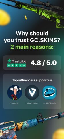 GC.SKINS – Get CSGO skins! لنظام iOS