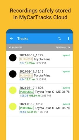GPS Tracker & Mileage Log per Android