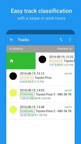 GPS Tracker & Mileage Log per Android
