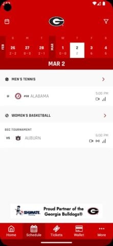 Georgia Bulldogs Gameday LIVE for Android