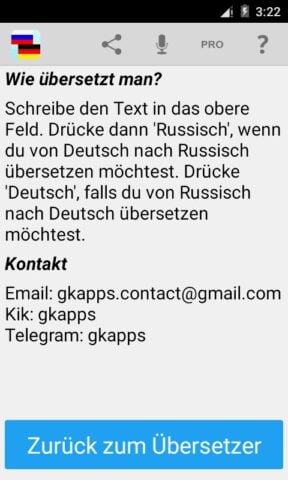 Allemand traducteur russe pour Android