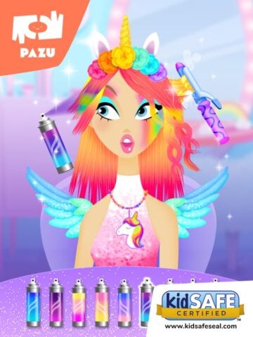Girls Hair Salon Unicorn لنظام iOS