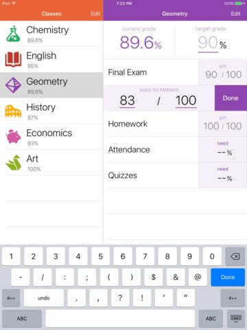 Grades – Grade Calculator, GPA para iOS