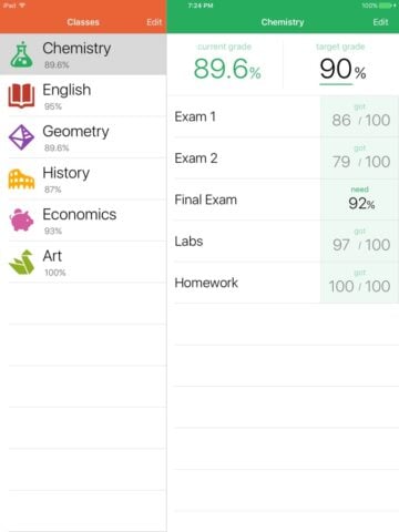 Grades – Grade Calculator, GPA لنظام iOS