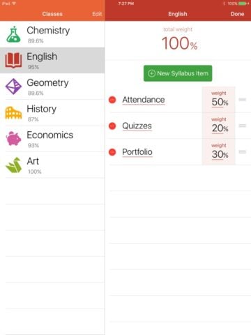 iOS 版 Grades – Grade Calculator, GPA