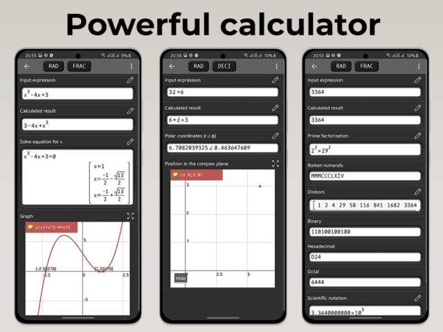 Android 版 Graphing calculator plus 84 83