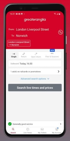 Greater Anglia Train Tickets pour Android