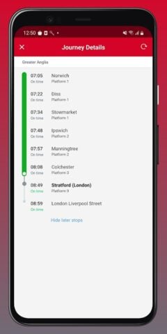 Greater Anglia Train Tickets per Android