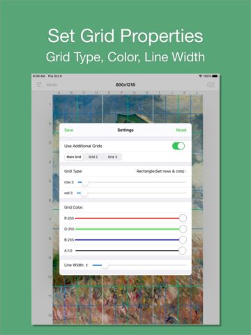 Grid #-cuadrícula sobre imagen para iOS