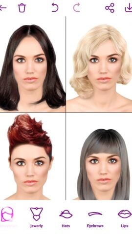 Android için Yüzünüz için saç modelleri