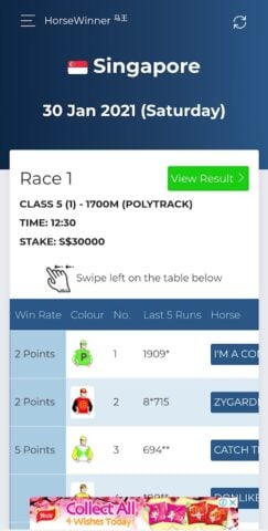 HorseWinner 马王: Race Results для Android