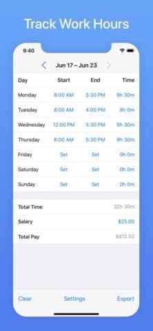 Hours Tracker: Time Calculator per iOS