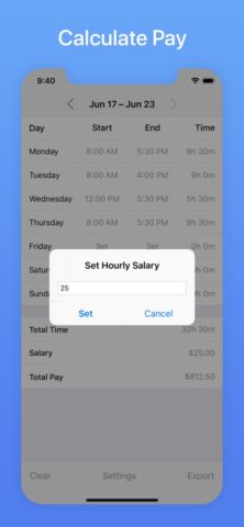 iOS용 Hours Tracker: Time Calculator