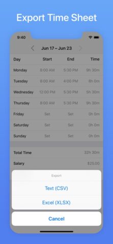iOS 版 Hours Tracker: Time Calculator
