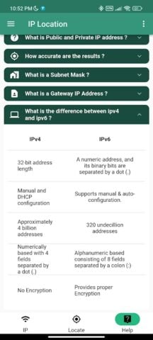Расположение IP для Android