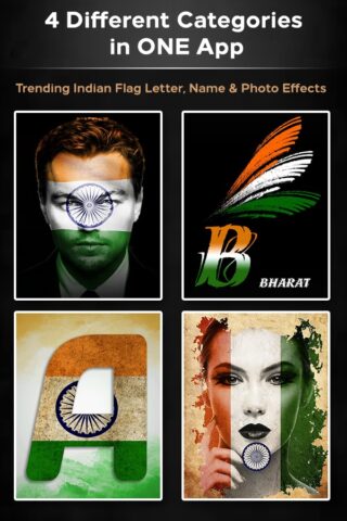 Android için India Flag Photo DP Letter Art
