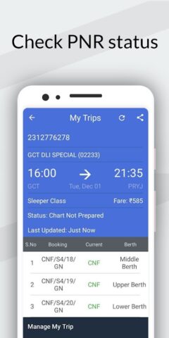 Android için Indian Railway Train IRCTC App