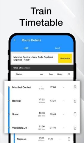 Indian Railway Timetable Live สำหรับ Android