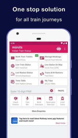 Indian Train Status — minits для Android