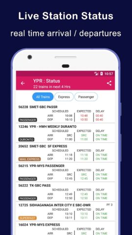 Indian Train Status – minits para Android