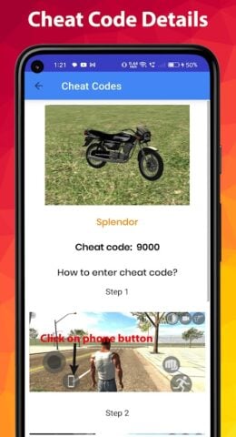 Indian bike driving cheat code pour Android