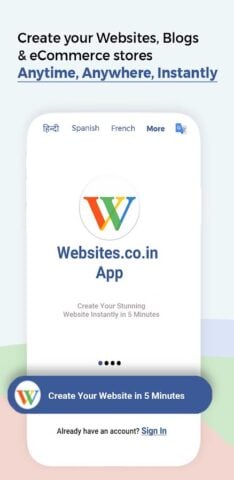 Instant Website Builder App for Android