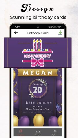Android 用 写真付きの休日の結婚式や誕生日の招待状の招待カードメーカー
